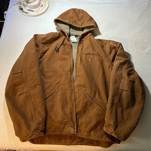 SOLD Vintage Carhartt Sherpa lined sierra tan workwear duck jacket